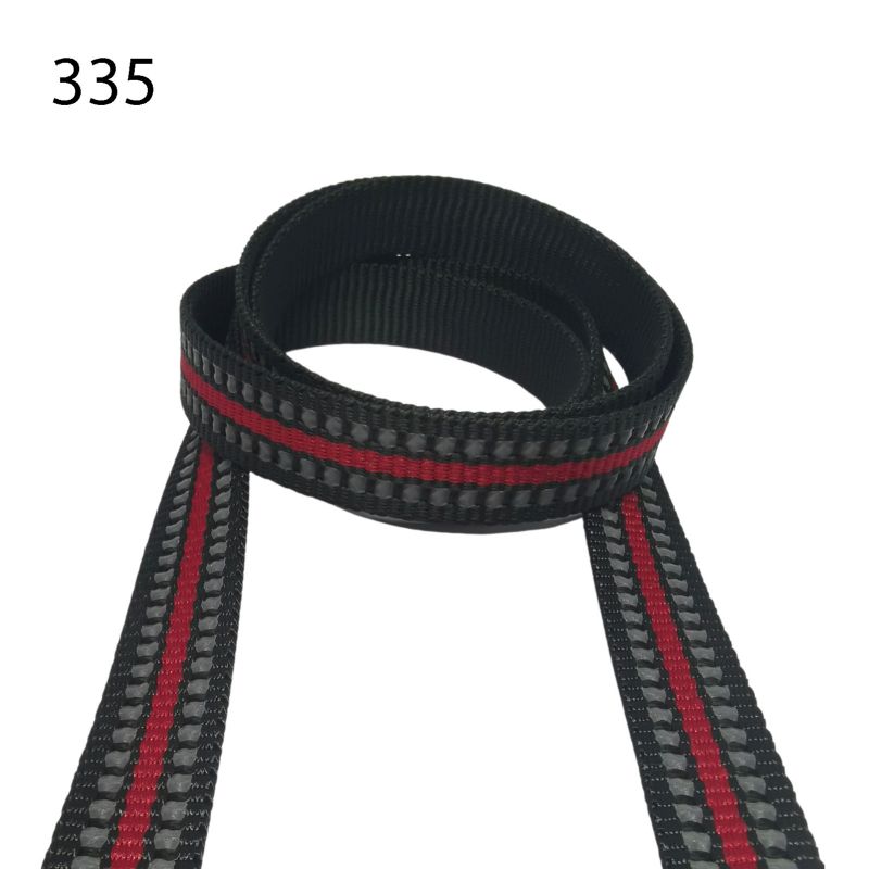 [715 3415 335] Gurtband 15mm mit reflektierender Ziernaht und Farbstreifen (335 Rot)