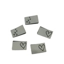 5er Set Weblabel zum Einnähen Herzen 15 x 25mm