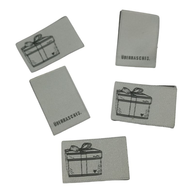 Weblabel zum Einnähen Geschenk / Überraschig 20 x 30mm