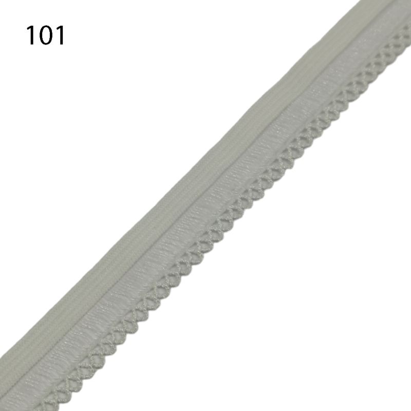 [363 4215 101] Wäschegummi verziert Breite 12-15 mm (101 Weiss)