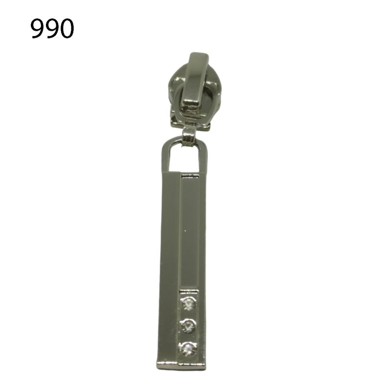 [180 8421 990] Zipper mit Strasssteinchen für 5 mm (990 Silber)
