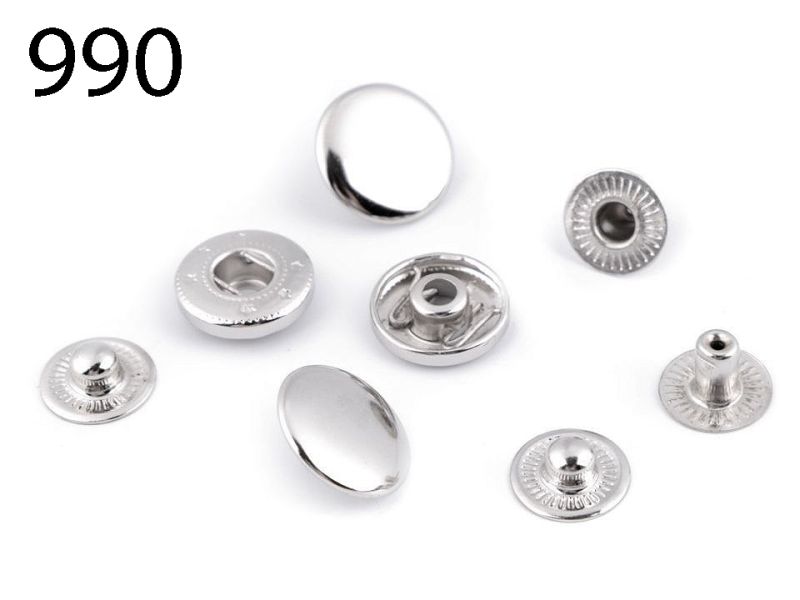 [231 1515 990] Metalldruckknöpfe Ø 15mm - Diverse Farben (990 Silber)