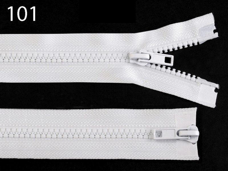 [130 7165 101] Teilbarer Reissverschluss mit 2 Zipper 65cm - Diverse Farben (101 Weiss)