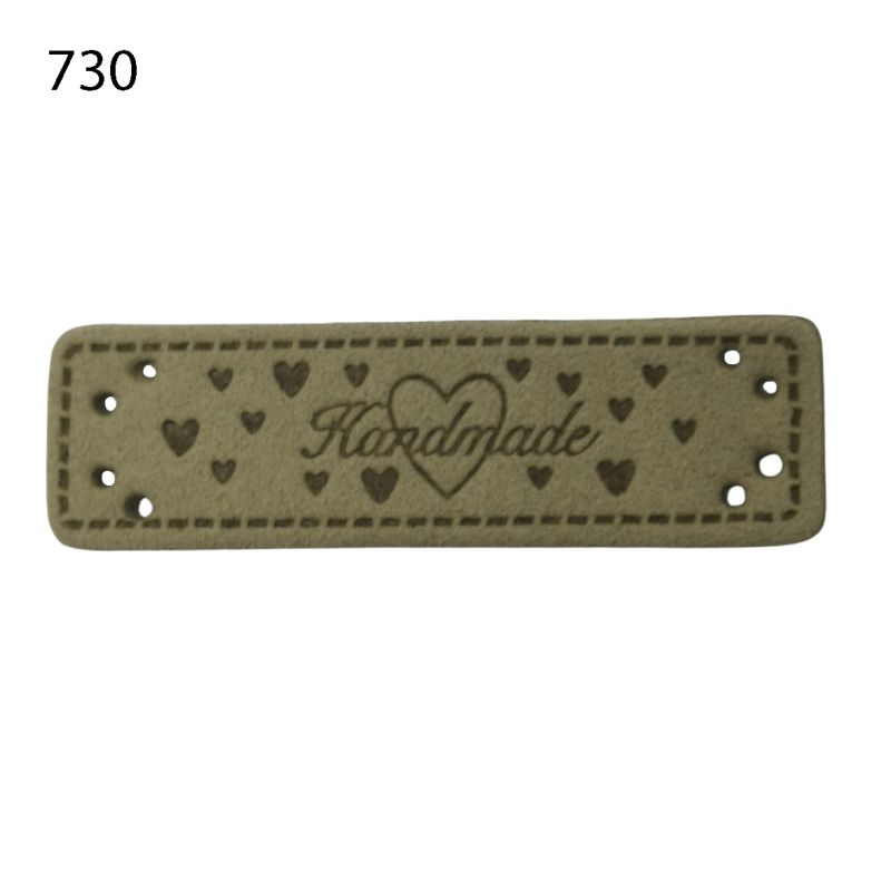 [628 7246 730] Label Kunstwildleder Handmade 50 x 15 mm (730 Dunkelbeige)