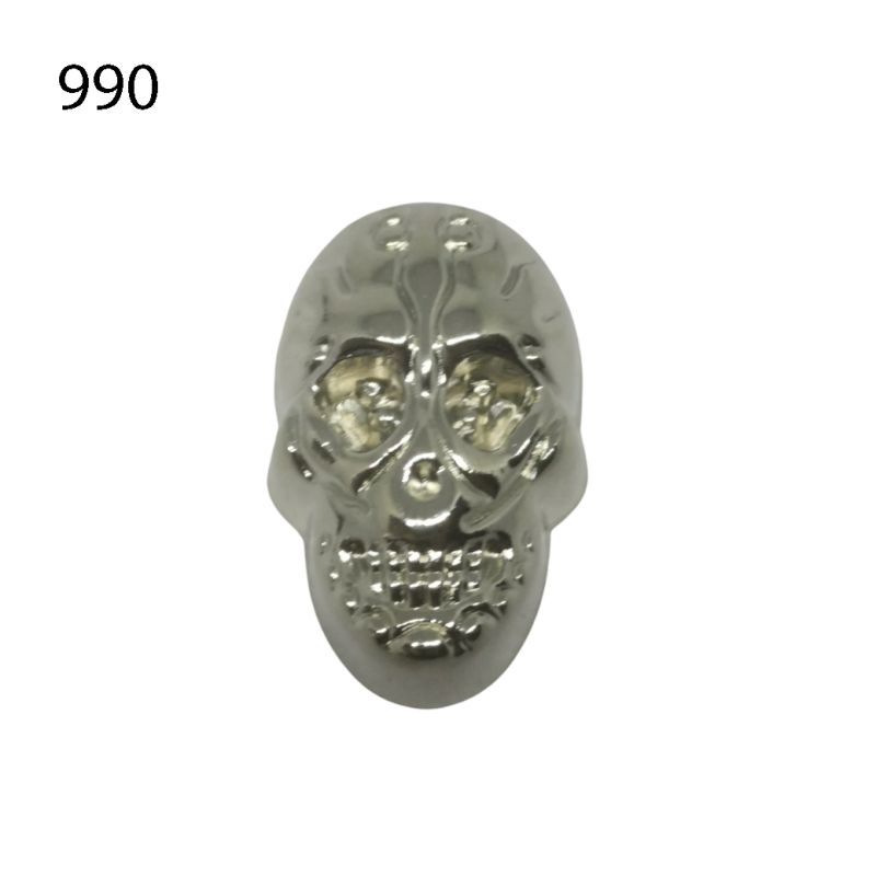 [656 1525 990] Skull Totenkopf zum anschrauben 15 x 25mm (990 Silber)