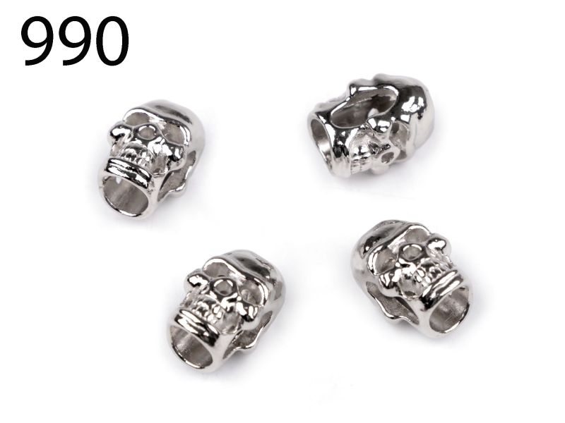 [610 8433 990] Endstück 5mm Skull (990 Silber)