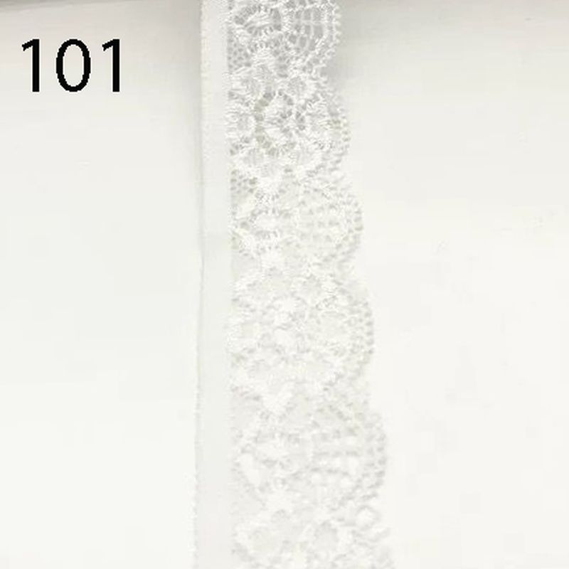 [382 1881 101] Elastische Spitze ca. 25mm - Diverse Farben (101 Weiss)