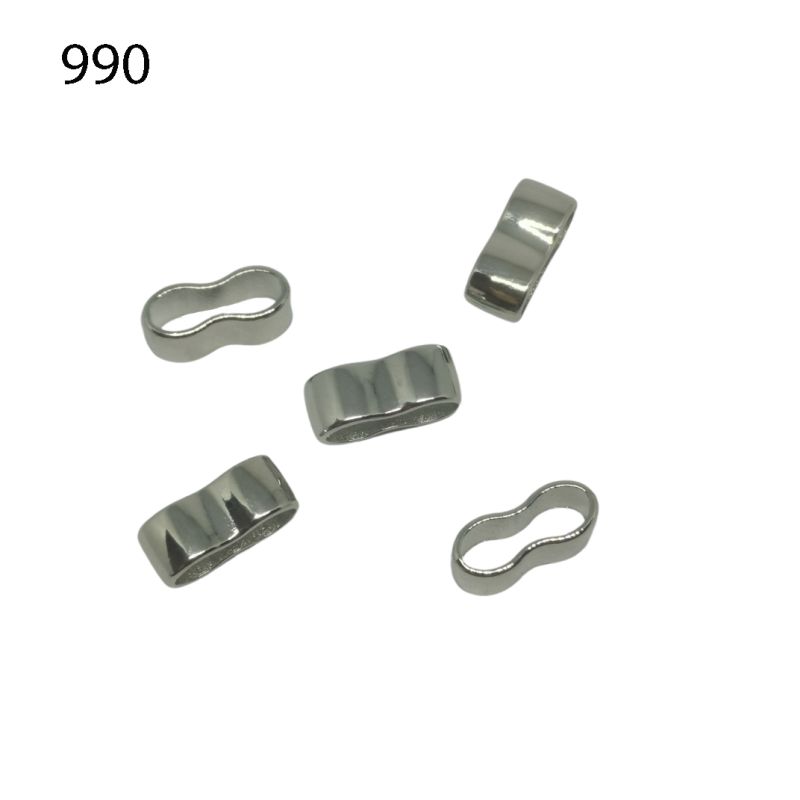 [643 1125 990] Metall Schlaufe / Kordelverschieber 12.5mm (990 Silber)