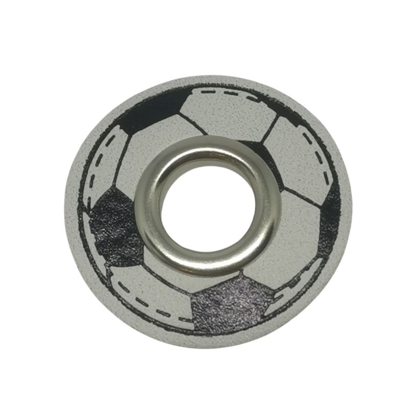 [628 4109 000] Ösenpatch rund "Fussball" 32 mm
