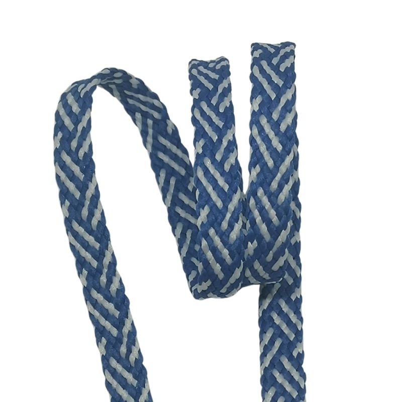 [372 7181 649] Flache Kordel 8mm gemustert (649 Blau)