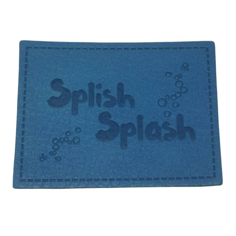[629 3419 000] "Splish Splash" Kunstleder Label 4.5 x 3.5 cm
