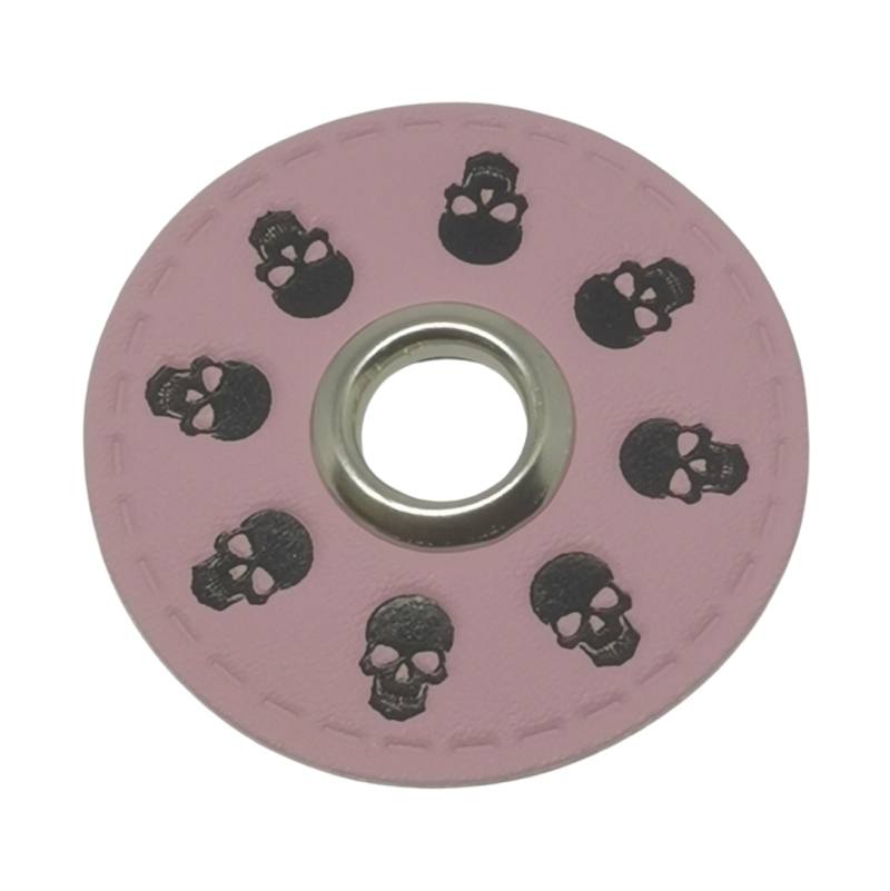 [628 4111 000] Ösenpatch rund "Skull / Totenkopf" 45 mm