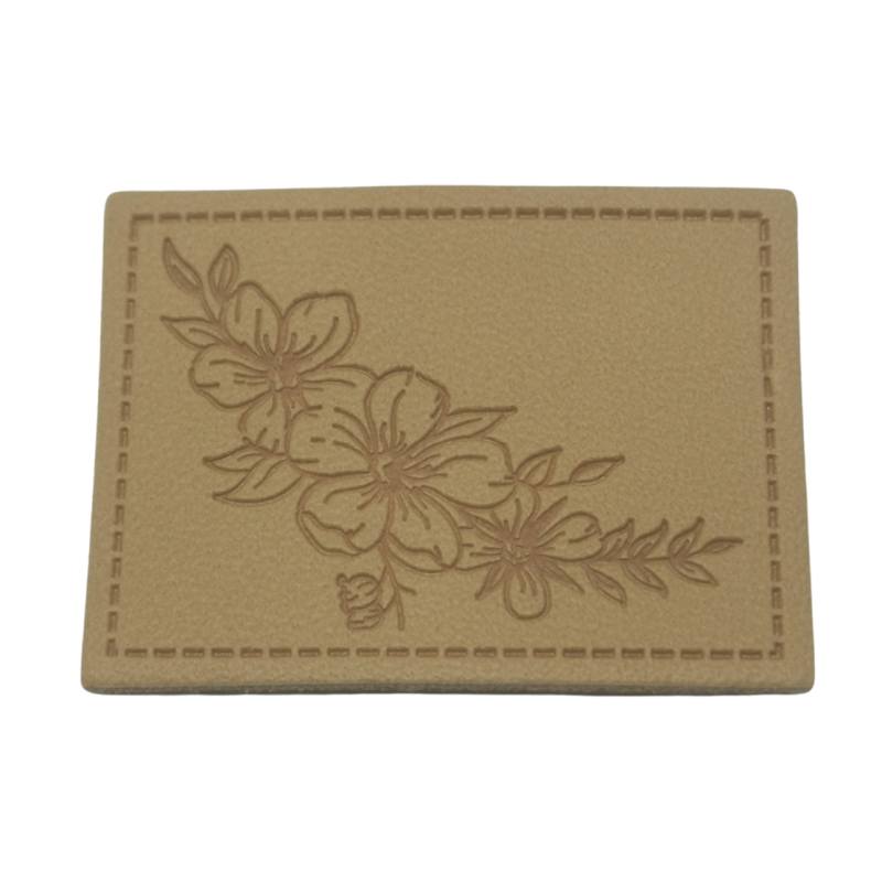 "Blume" Kunstleder Label 4 x 3 cm