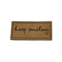 "keep smiling" Kunstleder Label 4 x 2 cm