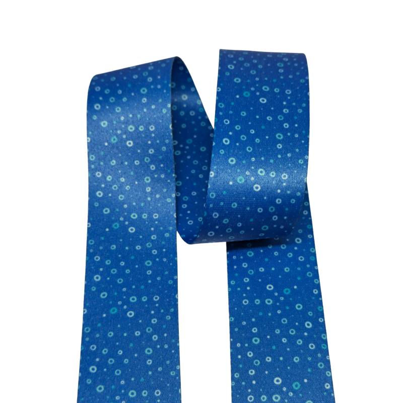 [738 7475 000] Gemustertes Gurtband 38 mm "blaue Ringe"