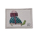 "Schildkröte mit Koffer" Kunstleder Label 4 x 3 cm