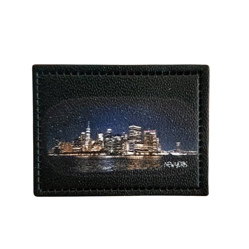 [629 3456 000] "New York" Kunstleder Label 4 x 3 cm