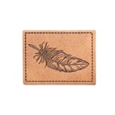 "Feder" Kunstleder Label 4 x 3 cm