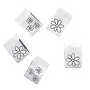5er Set Weblabel Blume zum Einnähen 15 x 22 mm