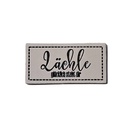 "Lächle - glücklich steht dir" Kunstleder Label 4 x 2 cm