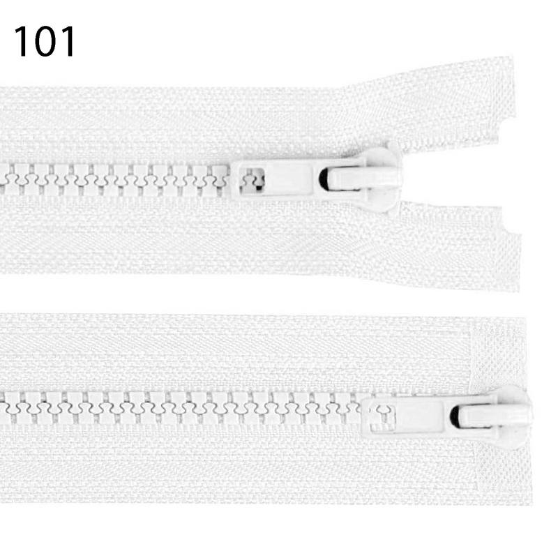 [130 7170 101] Teilbarer Reissverschluss mit 2 Zipper 70 cm Diverse Farben (101 Weiss)
