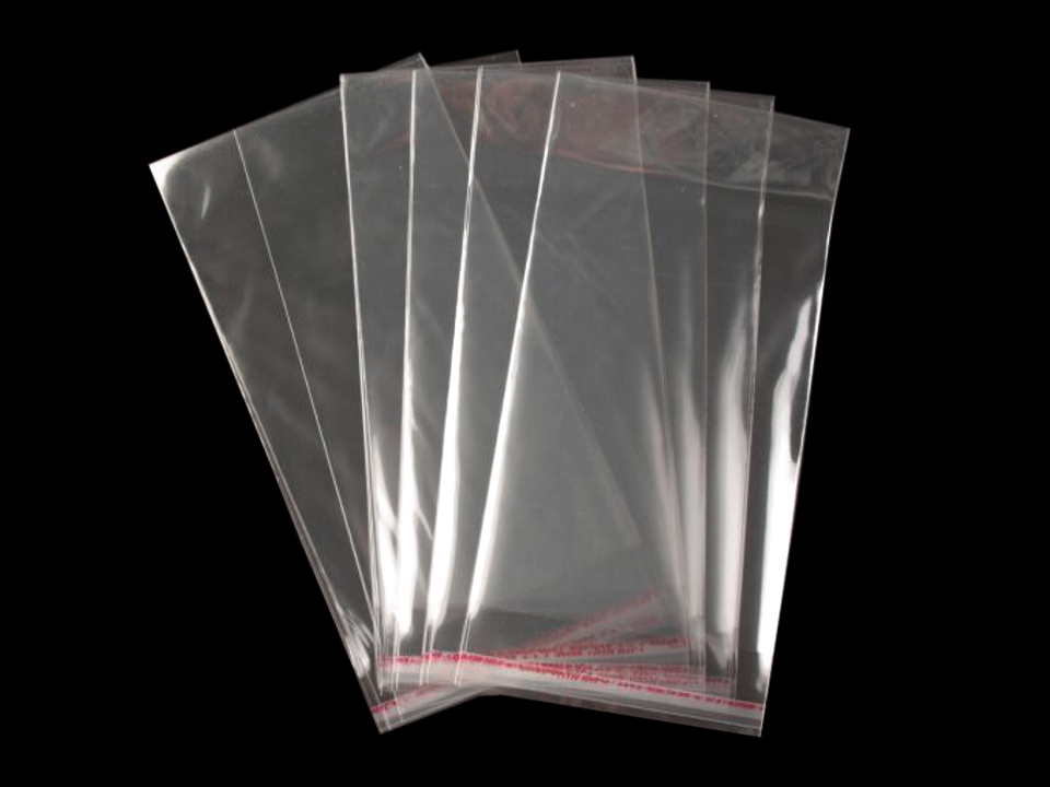 [921 1120 001] 100er Pack Cellophanbeutel mit Klebestreifen 11 x 20 cm