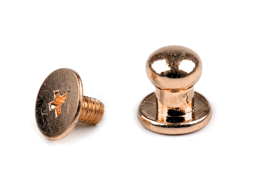 [651 7514 980] Sattelnieten / Taschenfüsse zum Schrauben Ø 6mm (980 Gold)